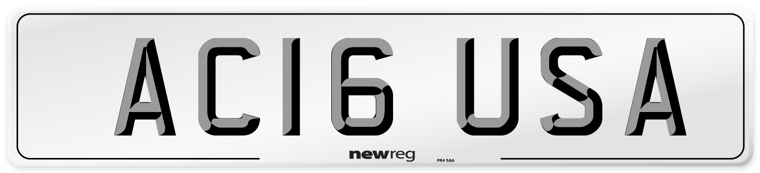AC16 USA Number Plate from New Reg